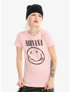 Flash Sale 😀 Nirvana Pink Smile 👧 Girls T-Shirt 🛒