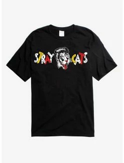 Budget ✨ Stray Cats Word Logo T-Shirt 👏