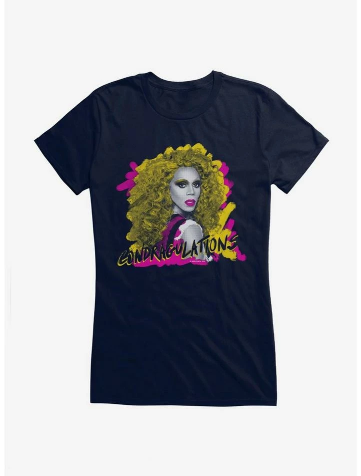 Wholesale βοΈ RuPaul Condragulations Portrait π§ Girls T-Shirt π - Image 3