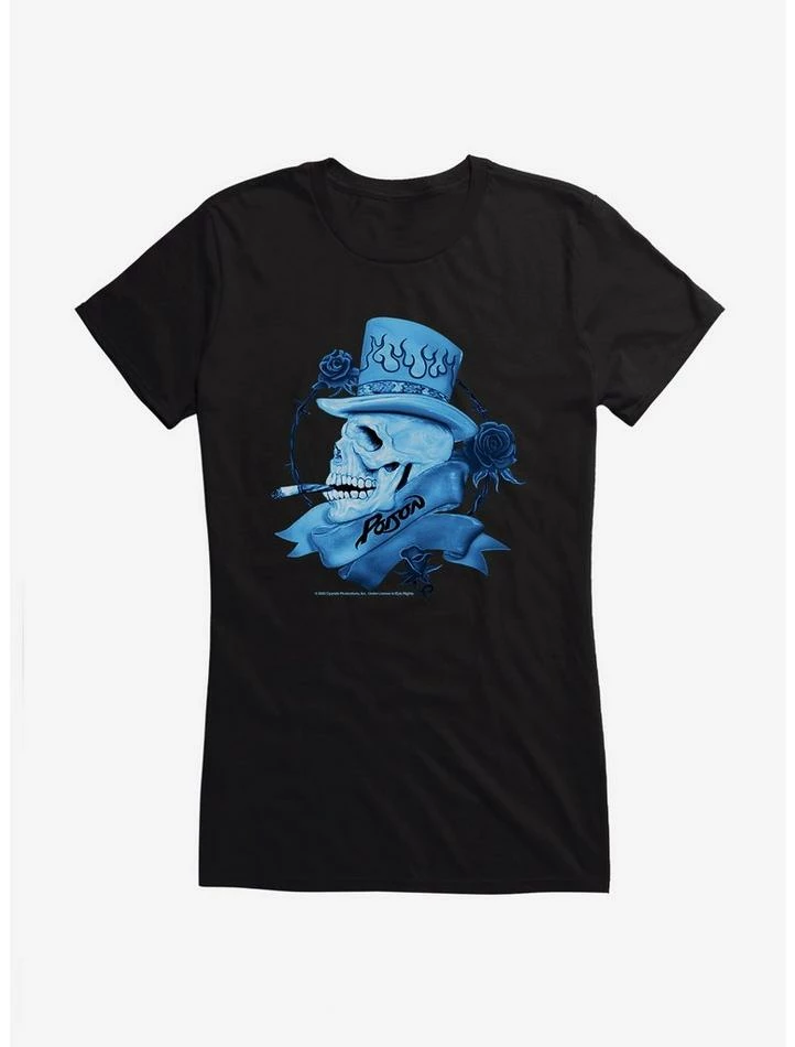 Top 10 π₯° Poison Blue Smoking Skull Logo π§ Girls T-Shirt π - Image 6