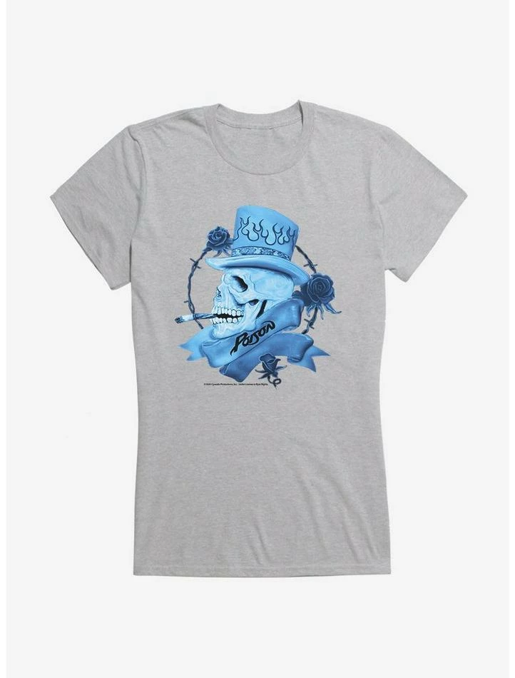 Top 10 π₯° Poison Blue Smoking Skull Logo π§ Girls T-Shirt π - Image 4
