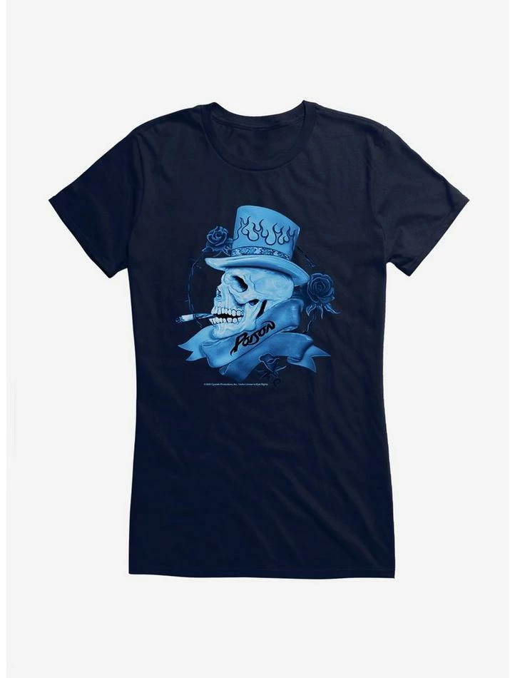 Top 10 π₯° Poison Blue Smoking Skull Logo π§ Girls T-Shirt π - Image 2
