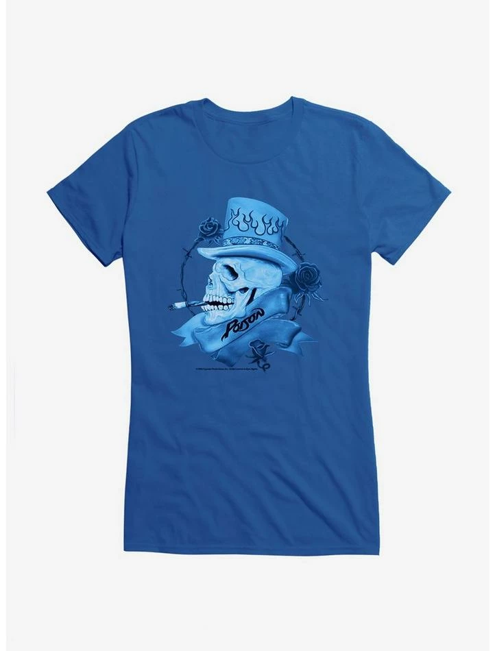 Top 10 π₯° Poison Blue Smoking Skull Logo π§ Girls T-Shirt π - Image 5