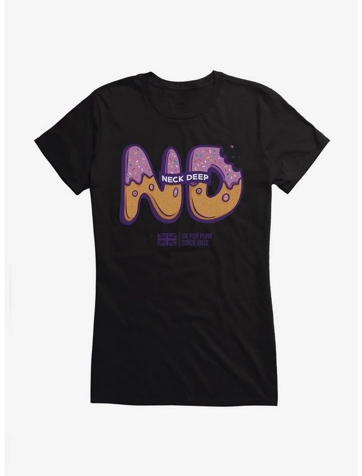 Buy 𧨠Neck Deep Donut Logo π§ Girls T-Shirt β - Image 2