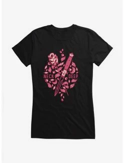Top 10 ❤️ Neck Deep Rose And Dagger 👧 Girls T-Shirt ❤️