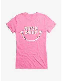 Discount 👏 Neck Deep Smile 👧 Girls T-Shirt 🌟