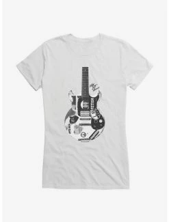 Deals ✔️ Joan Jett Black And White Guitar Logo 👧 Girls T-Shirt 🤩