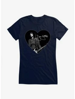 Best Pirce ๐ Joan Jett Photo And Autograph In Heart ๐ง Girls T-Shirt ๐
