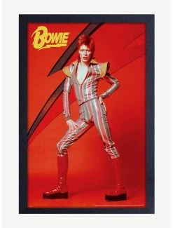 Cheap 🥰 David Bowie Lightning Bolt Framed Wood Wall Art 🔔
