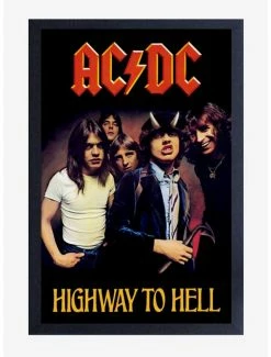 Discount 💯 AC/DC Highway To Hell Framed Wood Wall Art 🥰