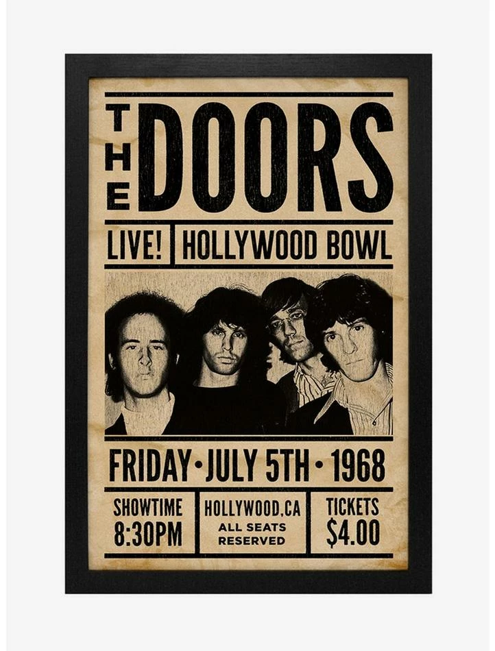 Promo π€© The Doors Live! Hollywood Bowl Framed Wood Wall Art π