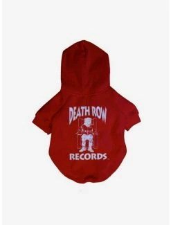 Wholesale 🎉 Death Row x Fresh Pawz Classic Logo 🦮 Dog Hoodie Red 🎁