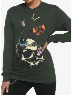 Buy 🌟 Bring Me The Horizon Butterfly Skull 👧 Girls Long-Sleeve T-Shirt 👏