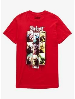 Budget 🧨 Slipknot Iowa Red Panel Group Masks T-Shirt 🎁