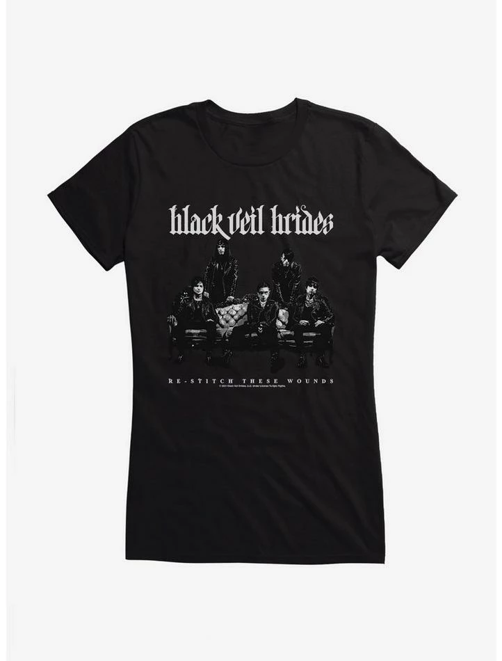 New π Black Veil Brides Re-Stitch These Wounds Band Photo π§ Girls T-Shirt π
