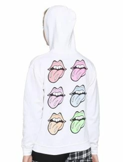 Flash Sale ❤️ The Rolling Stones Pastel Tongue Logo 👧 Girls Hoodie 🧨