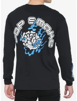 Outlet 💯 Pop Smoke Flaming Flowers Long-Sleeve T-Shirt 💯