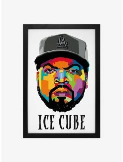 Hot Sale ⭐ Ice Cube Vector Face Framed Wood Wall Art 🥰