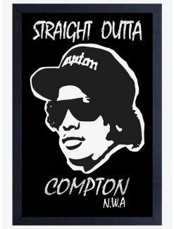 Deals ❤️ N.W.A. Straight Outta Compton Profile Framed Wood Wall Art 🛒