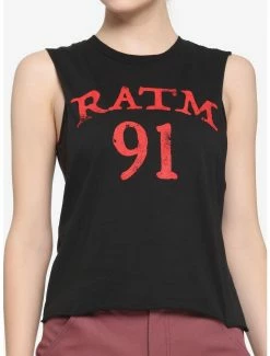 Best Sale 🛒 Rage Against The Machine 91 Star 👧 Girls Crop Muscle Tank Top 🔥