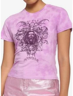 Best Pirce 🥰 Rob Zombie Purple Tie-Dye 👧 Girls Baby T-Shirt 🔥