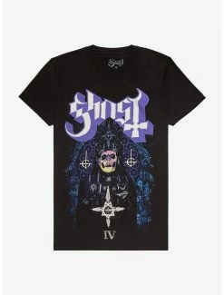 Best reviews of 🌟 Ghost Stained Glass Papa Emeritus IV Boyfriend Fit 👧 Girls T-Shirt 🔥