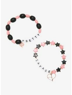Coupon 😍 BLACKPINK Pretty Savage Charm Beaded Bracelet Set 🔔