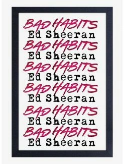 Flash Sale 💯 Ed Sheeran Bad Habits Repeat Framed Wood Wall Art ✔️