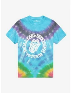 Outlet 🔔 The Rolling Stones '78 Tour Boyfriend Fit 👧 Girls Tie-Dye T-Shirt ⭐