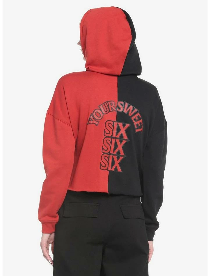 New π HIM Heartagram Split Crop π§ Girls Hoodie π€© - Image 2