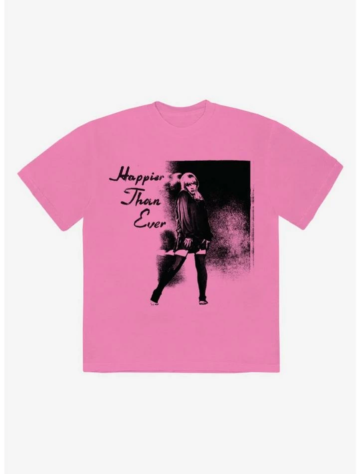 Best Pirce ✔️ Billie Eilish Happier Than Ever Pink Boyfriend Fit 👧 Girls T-Shirt ✔️