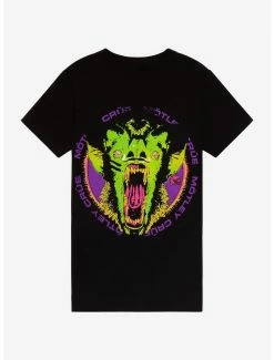 Brand new 🌟 Motley Crue Screaming Bat Boyfriend Fit 👧 Girls T-Shirt ⌛