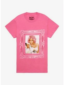 Promo 😀 Nicki Minaj Hot Pink Portrait Boyfriend Fit 👧 Girls T-Shirt ⭐