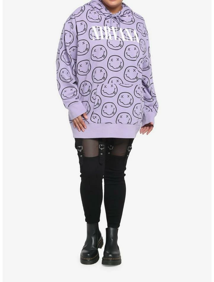 Budget β Nirvana Allover Print Pastel π§ Girls Hoodie Plus Size β - Image 2
