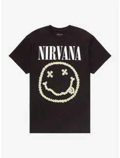 Buy 🔔 Nirvana Floral Smile Boyfriend Fit 👧 Girls T-Shirt 🌟