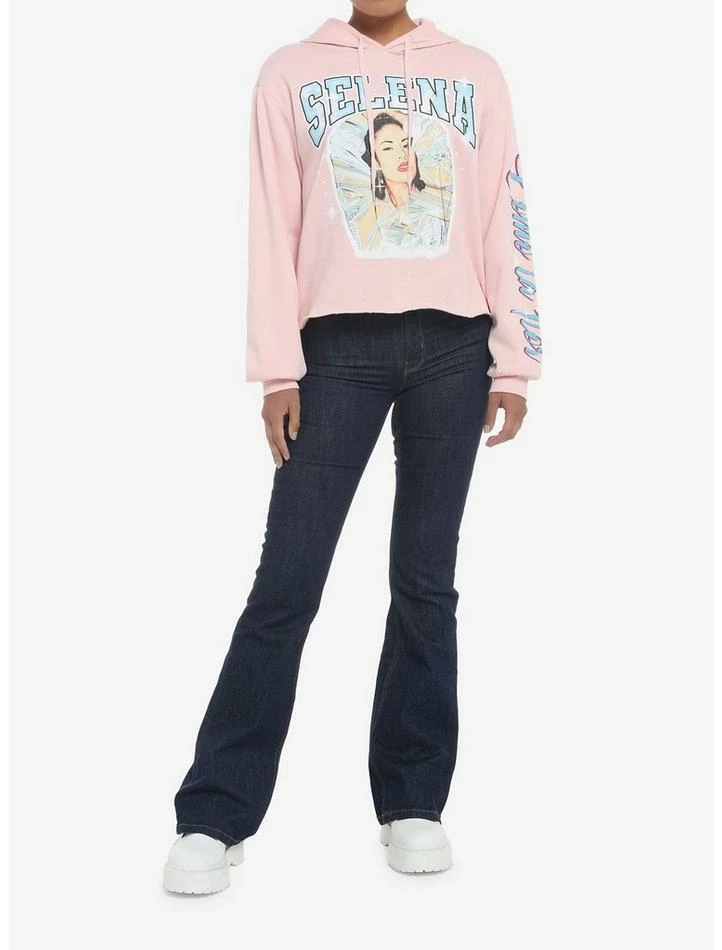 Wholesale β€οΈ Selena Como La Flor Pastel Pink π§ Girls Crop Hoodie β - Image 2