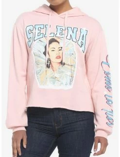 Wholesale ❤️ Selena Como La Flor Pastel Pink 👧 Girls Crop Hoodie ⌛