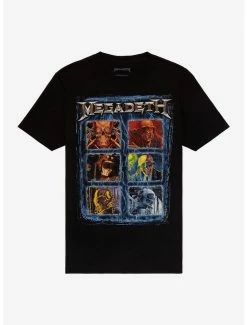 Budget 🧨 Megadeth Vic Rattlehead Grid T-Shirt 🤩
