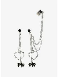 Brand new 🎁 Pierce The Veil Chain Heart Cuff Earrings ✨