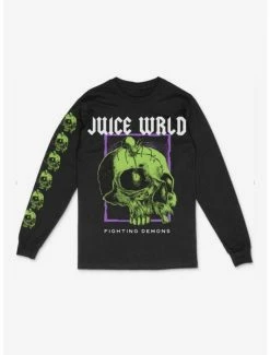 Best Sale ⌛ Juice WRLD Fighting Demons Long-Sleeve T-Shirt ⭐
