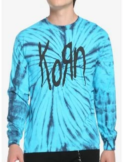 Best Pirce ✨ Korn Blue Tie-Dye Long-Sleeve T-Shirt ✔️