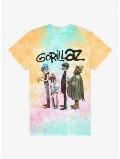Buy ❤️ Gorillaz Group Tie-Dye Boyfriend Fit 👧 Girls T-Shirt 👍