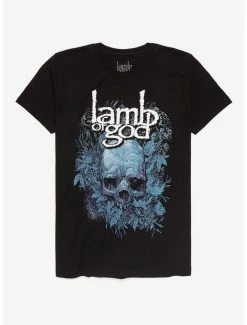 Best Sale 🔔 Lamb Of God Skull & Leaves T-Shirt 🤩