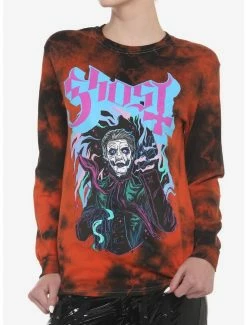 Discount 👏 Ghost Cardinal Copia Tie-Dye 👧 Girls Long-Sleeve T-Shirt 🥰