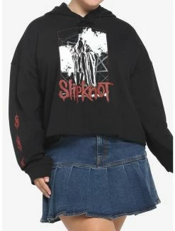 Discount 👍 Slipknot Hooded Figure 👧 Girls Crop Hoodie Plus Size ⌛