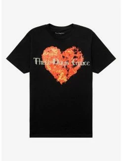 Brand new 🌟 Three Days Grace Heart Flame Boyfriend Fit T-Shirt 🤩
