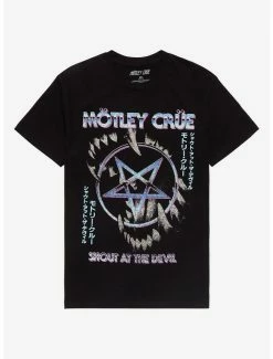 Hot Sale 🥰 Motley Crue Shout At The Devil Kanji Boyfriend Fit 👧 Girls T-Shirt 🔥