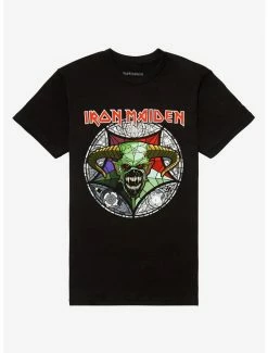 Flash Sale ❤️ Iron Maiden Legacy Of The Beast Stained Glass Boyfriend Fit 👧 Girls T-Shirt 😍