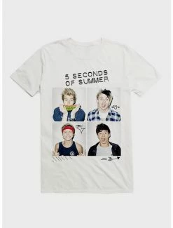 Flash Sale 😀 5 Seconds Of ☀️ Summer Group Squares Boyfriend Fit 👧 Girls T-Shirt 🌟