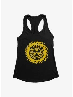 Deals 👏 Ned's Atomic Dustbin Biohazard Logo 👧 Girls Tank 🥰